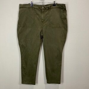 J crew vintage straight cargo pants olive‎ green